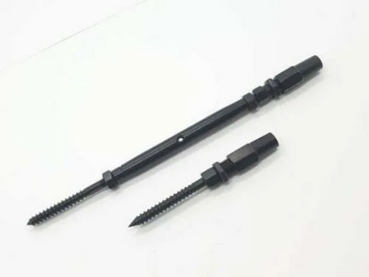 Black oxide T316 Stainless Steel Swageless Turnbuckle Lag Screw 1/8" Cable Set