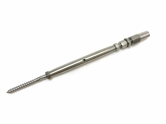 Swageless Turnbuckle Tensioner Lag Screw for 3/16" Cable